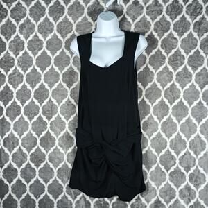 AllSaints Swelnie Dress Womens Size 4 Black Sleeveless Draped Mini Cocktail